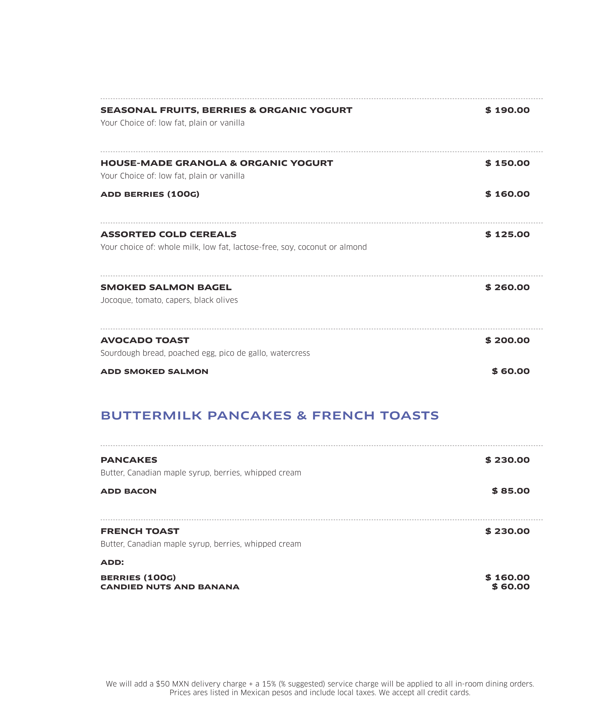 Photo of the hotel Sofitel Mexico City Reforma: Inroom dining menu esp ing final 14