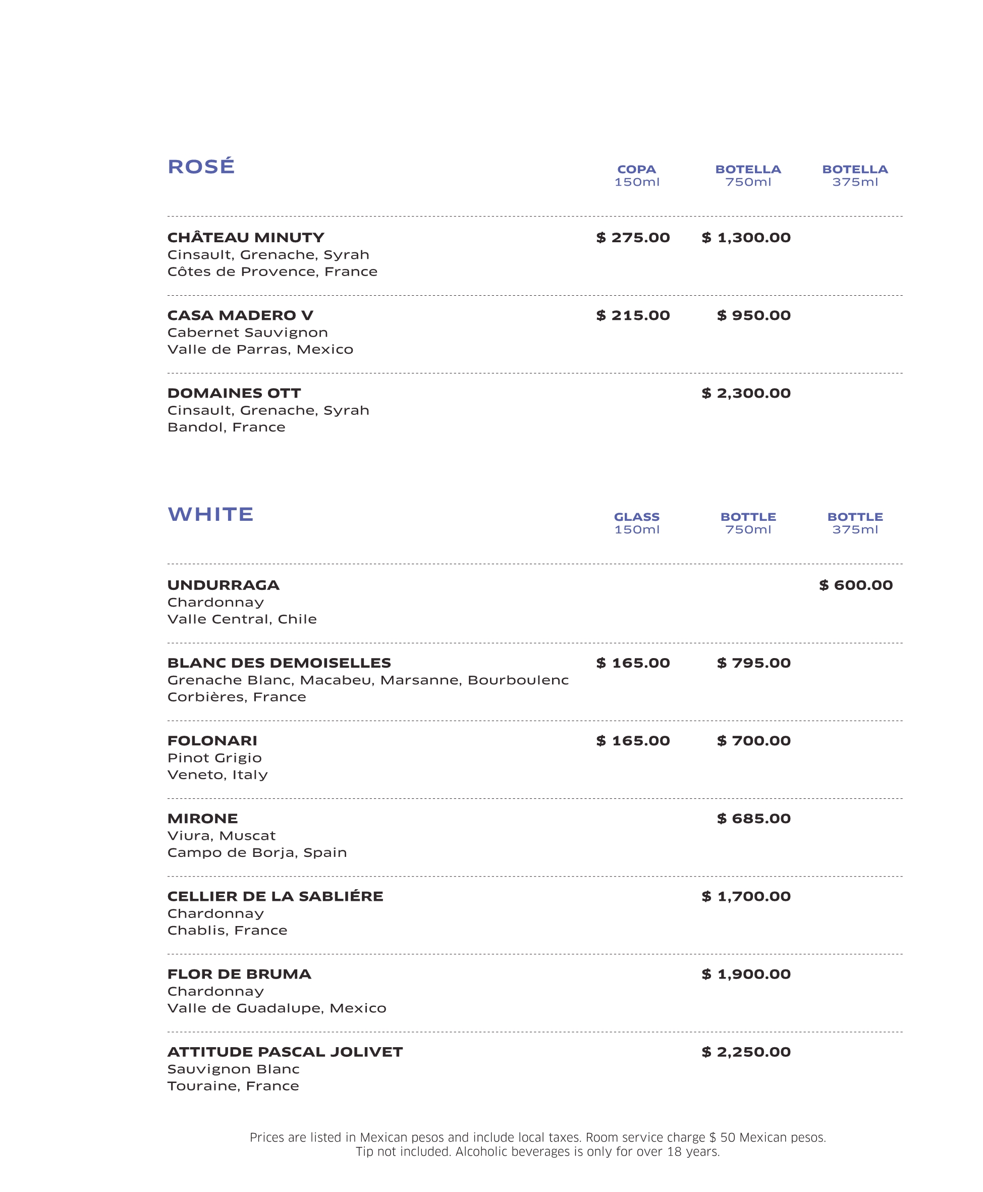 Photo of the hotel Sofitel Mexico City Reforma: Inroom dining menu esp ing final 23